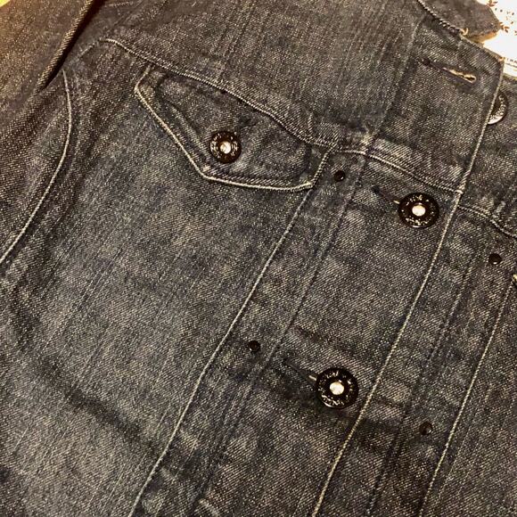 Levi Strauss Signature Dark Wash Embellishment Jean Jacket Size Large - Picture 5 of 11